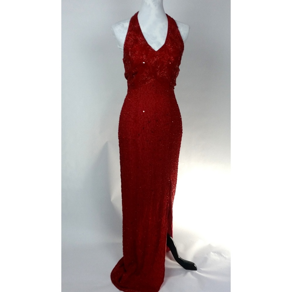 Sean Collection Womens Prom Dress 100% Silk Red Sm